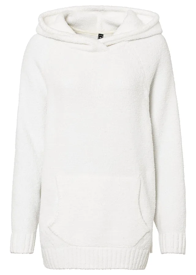 Pulover din teddy-fleece cu glugă