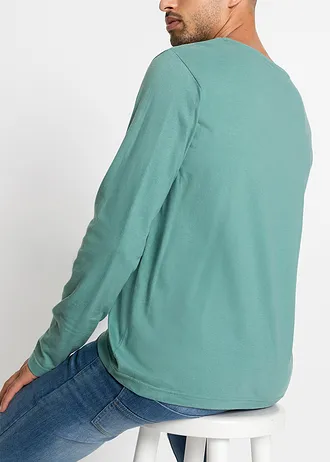 Tričko s dlouhým rukávem (3 ks v balení) • kouřově šalvějová + antracitový melír + tmavě modrá • bonprix obchod