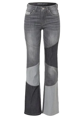 Džíny Flared, Mid Waist • šedý denim/antracitový denim/středně šedý denim • bonprix obchod
