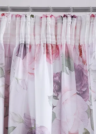 Závěsy z mikrovlákna, se snadnou údržbou (2 ks v balení) • ostružinová-bílá-fialová s květy • bonprix obchod