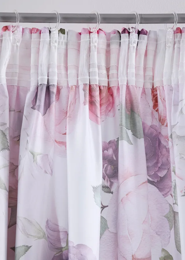 Rideau en microfibre facile d’entretien (2 pces) • prune-blanc-violet à fleurs • product-page.page-title-suffix