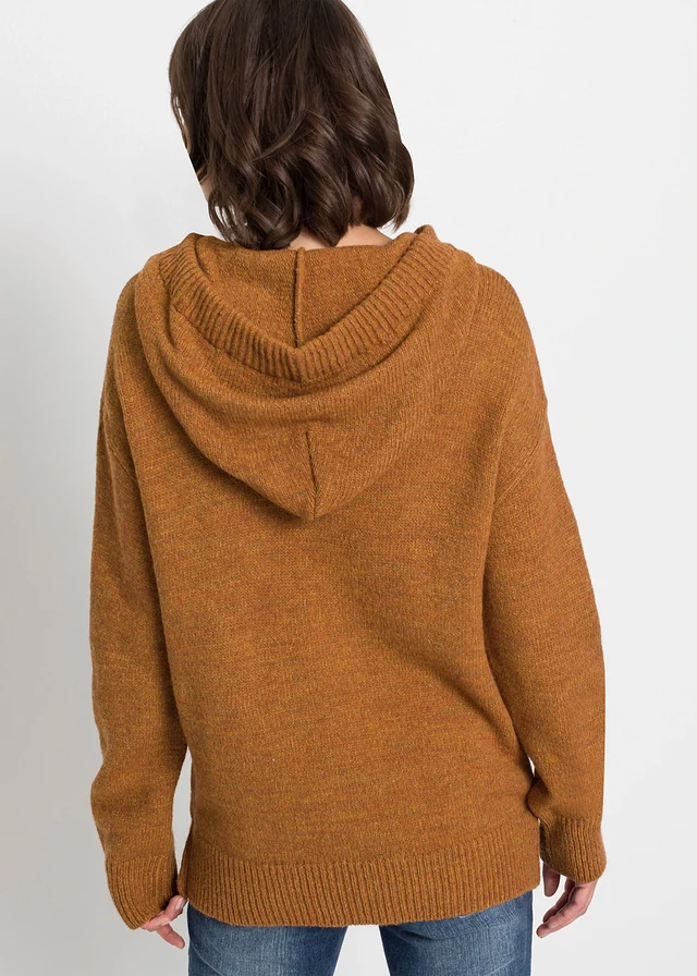 Gebreide hoodie • bruin gemêleerd • product-page.page-title-suffix