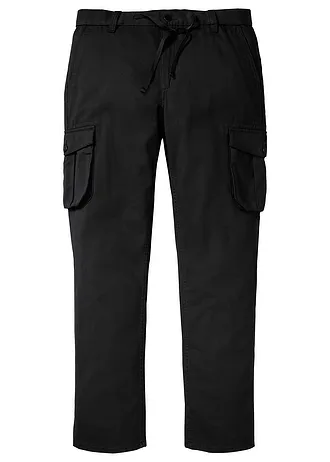 Cargo kalhoty Regular Fit, s pružným pasem, Straight, barva: černá