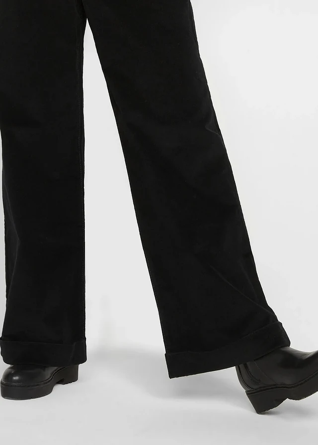 Pantalon large en velours côtelé, taille haute • noir • product-page.page-title-suffix