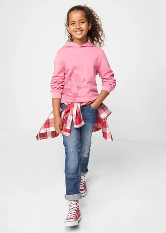 Mikina s kapucí z čisté organické bavlny • matně pink • bonprix obchod