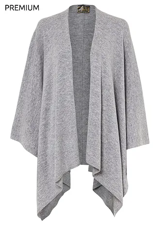 Wollen poncho met Good Cashmere Standard® • grijs gemêleerd • bonprix online shop
