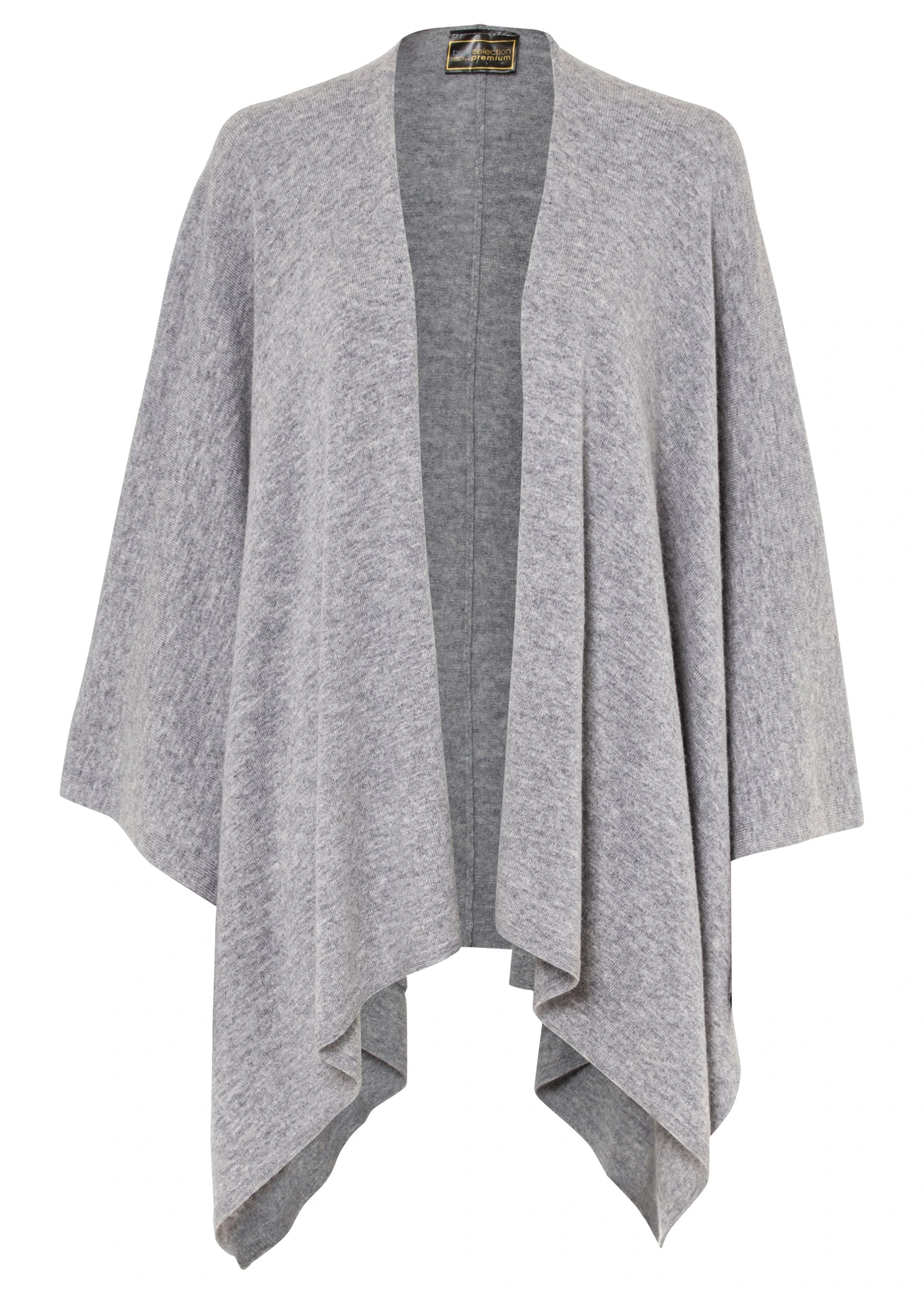 Wollen poncho met Good Cashmere Standard® • grijs gemêleerd • bonprix online shop