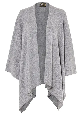 Wollen poncho met Good Cashmere Standard® • grijs gemêleerd • bonprix online shop