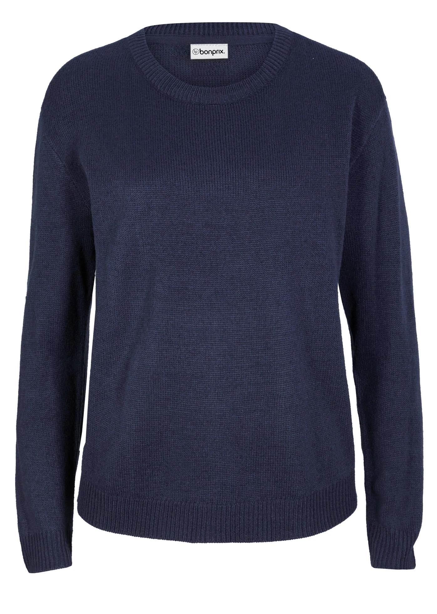 Pletený svetr s kulatým výstřihem • tmavě modrá • bonprix obchod