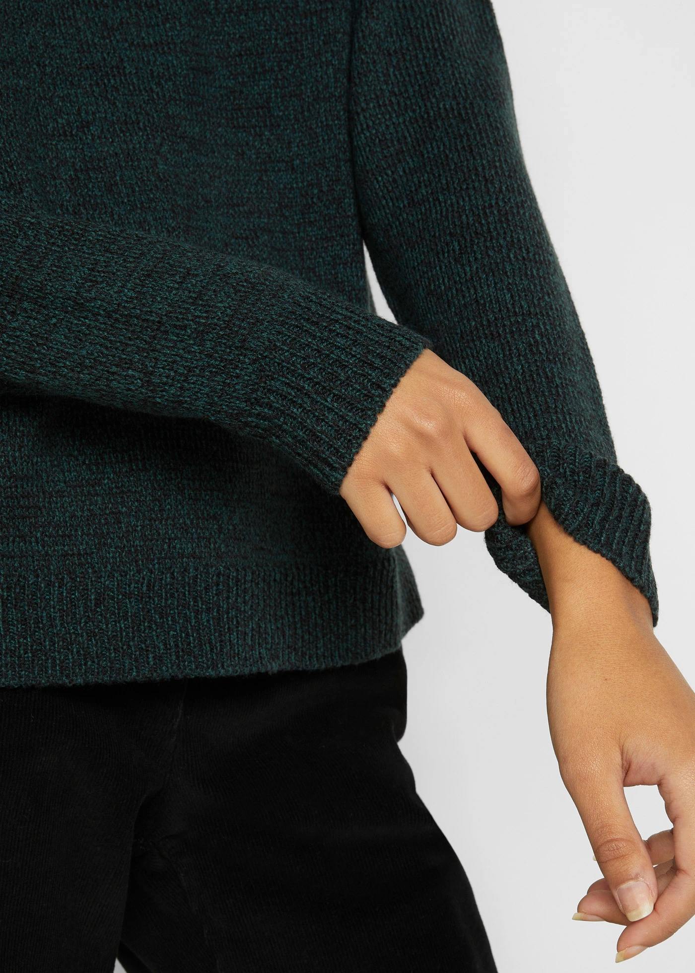 Pulover cu model melanj • verde închis • magazin bonprix