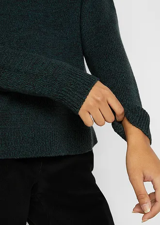 Pulover cu model melanj • verde închis • magazin bonprix