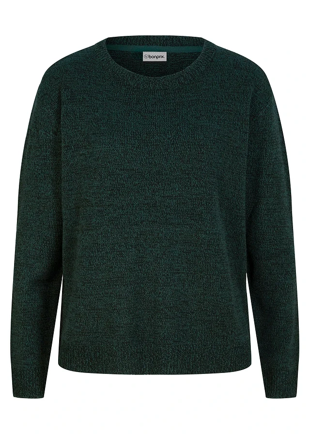 Pull en maille chinée à col rond
