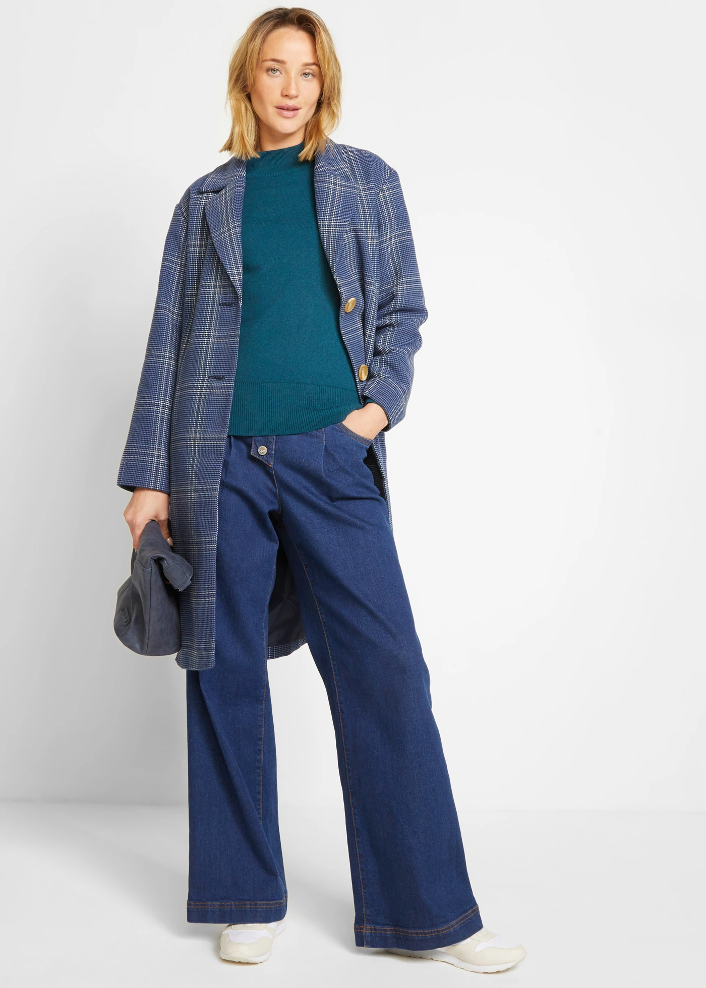 Svetr z jemné pleteniny • modrá petrolejová • bonprix obchod