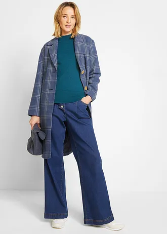 Fijngebreide trui, Kleur: blauwpetrol