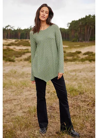 Pantaloni raiați stretch cu talie înaltă comodă • negru • magazin bonprix