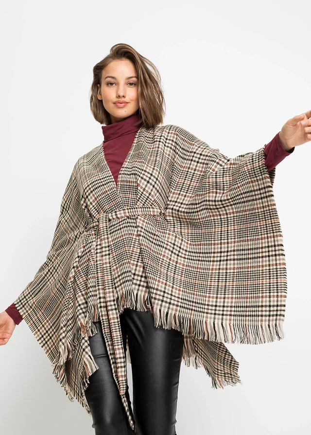 Poncho • beige/noir carreaux • product-page.page-title-suffix
