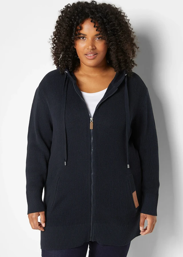 Manteau en maille, Couleur: bleu foncé