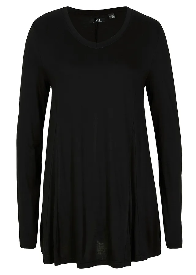 Tričko s dlhým rukávom z mäkkého viskózového materiálu