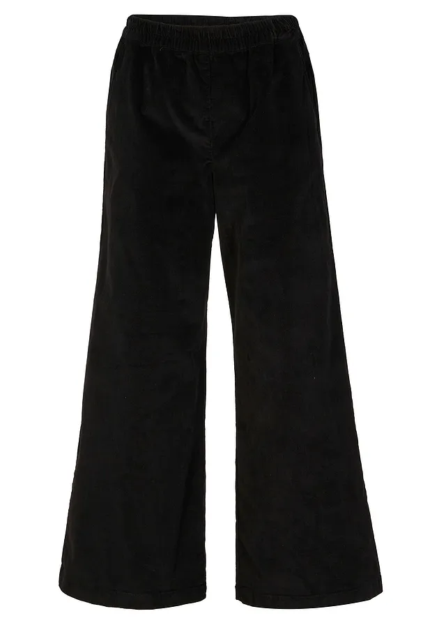 Kordové nohavice s pohodlným vysokým pásom Kordové nohavice s pohodlným vysokým pásom