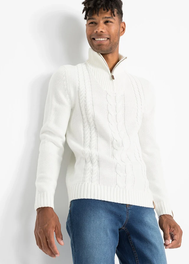 Pull camionneur en grosse maille torsadée • écru • product-page.page-title-suffix