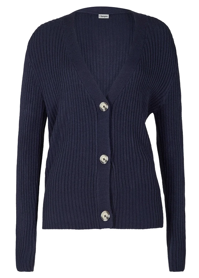 Geribt vest, Kleur: donkerblauw