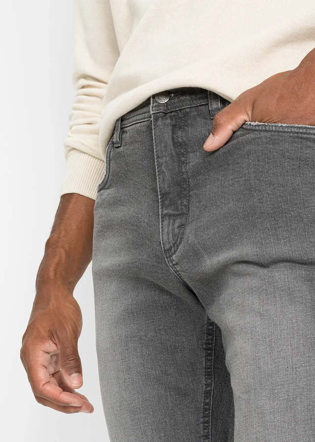 Regular fit stretch jeans met comfort fit, straight • grijs denim • product-page.page-title-suffix