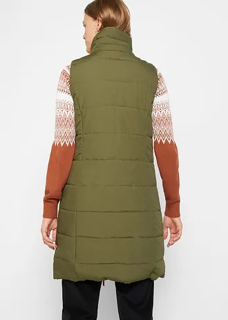 Dlouhá vesta se stojáčkem • tmavě olivová • bonprix obchod