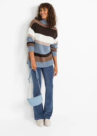 Legginsy z poszerzanymi nogawkami z imitacji sztruksu • indygo • sklep bonprix