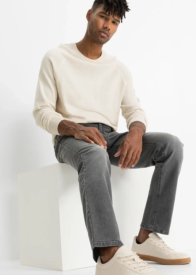Jean droit extensible coupe confort, regular • gris denim • product-page.page-title-suffix