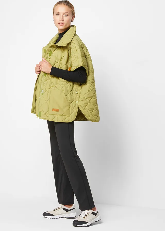 Oversized outdoor bodywarmer, waterafstotend, Kleur: goud olijfgroen