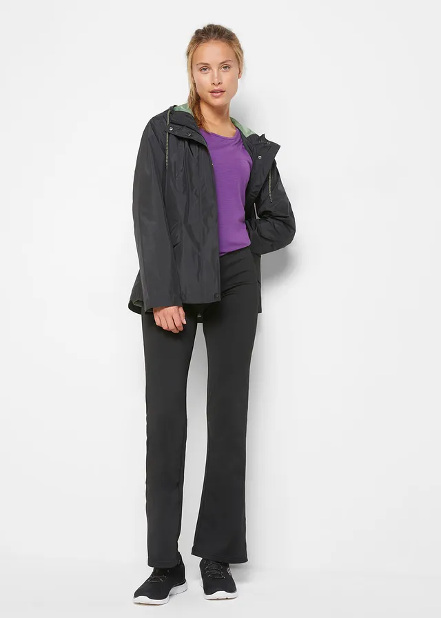 Legging thermique évasé, Couleur: noir