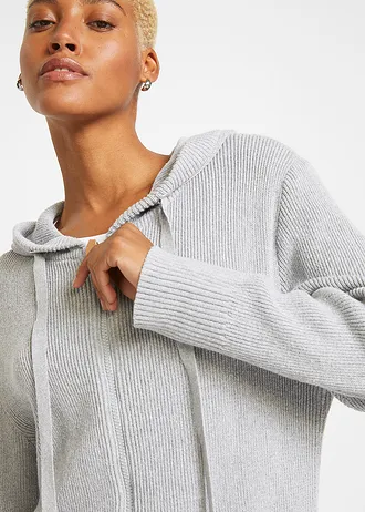 Pletený kabát • světle šedý melír • bonprix obchod