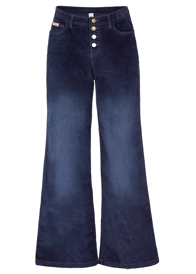 Pantalon large en velours côtelé extensible
