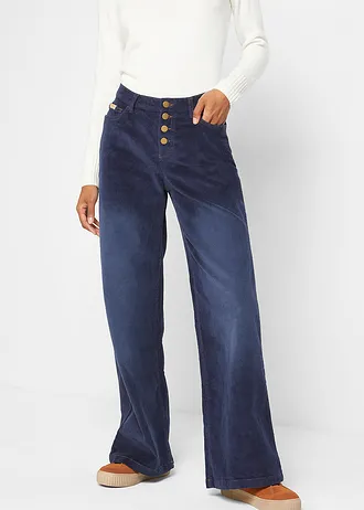 Stretch corduroy broek van katoen • donkerblauw • bonprix online shop