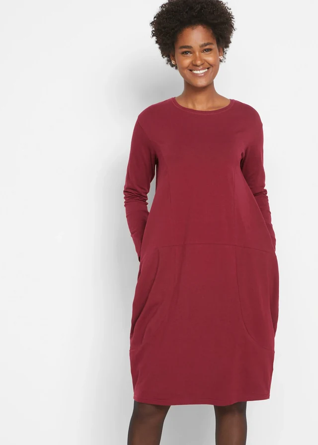 Jersey jurk in O-vorm • rododendronrood • product-page.page-title-suffix