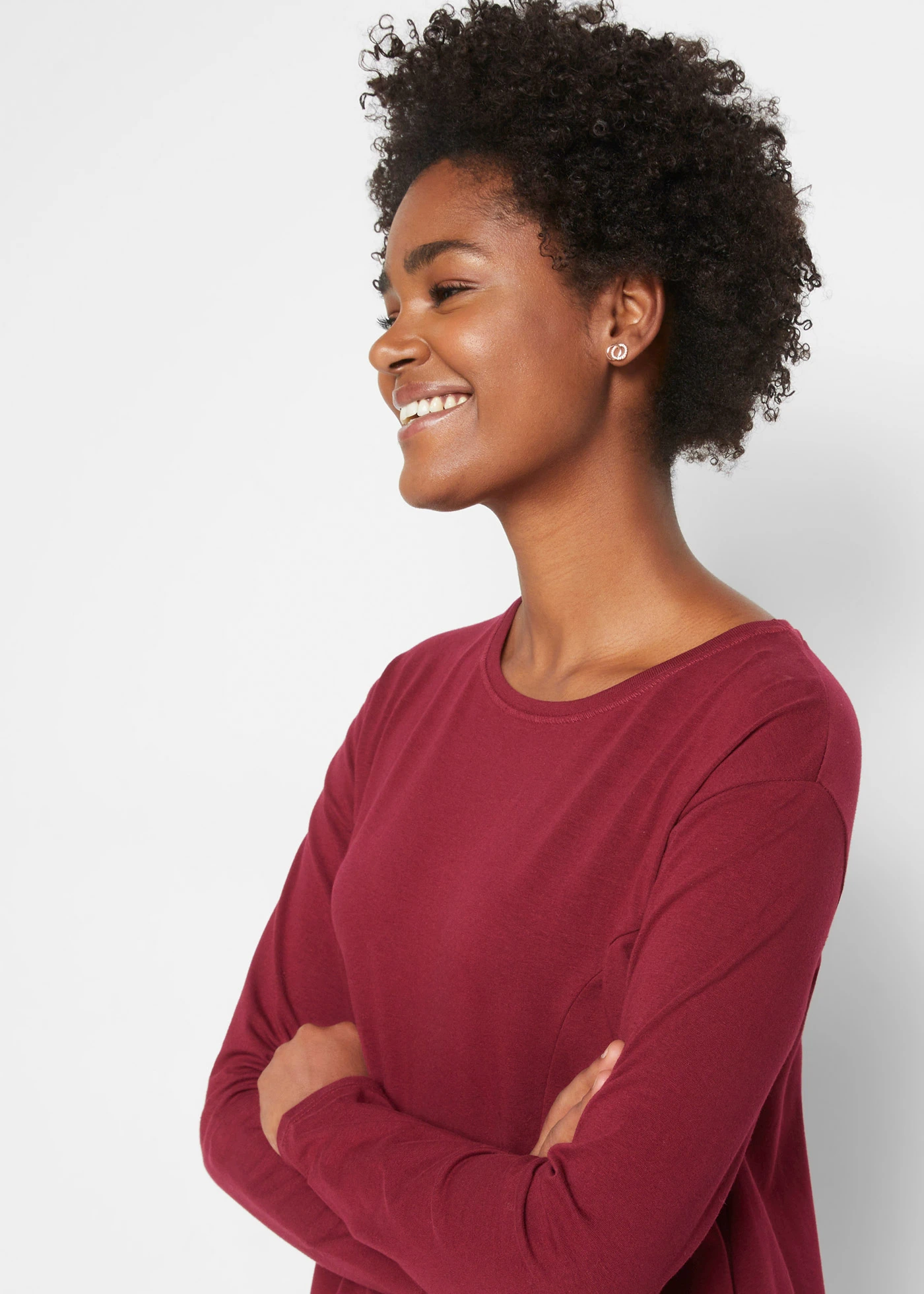 Jersey jurk in O-vorm • rododendronrood • bonprix online shop