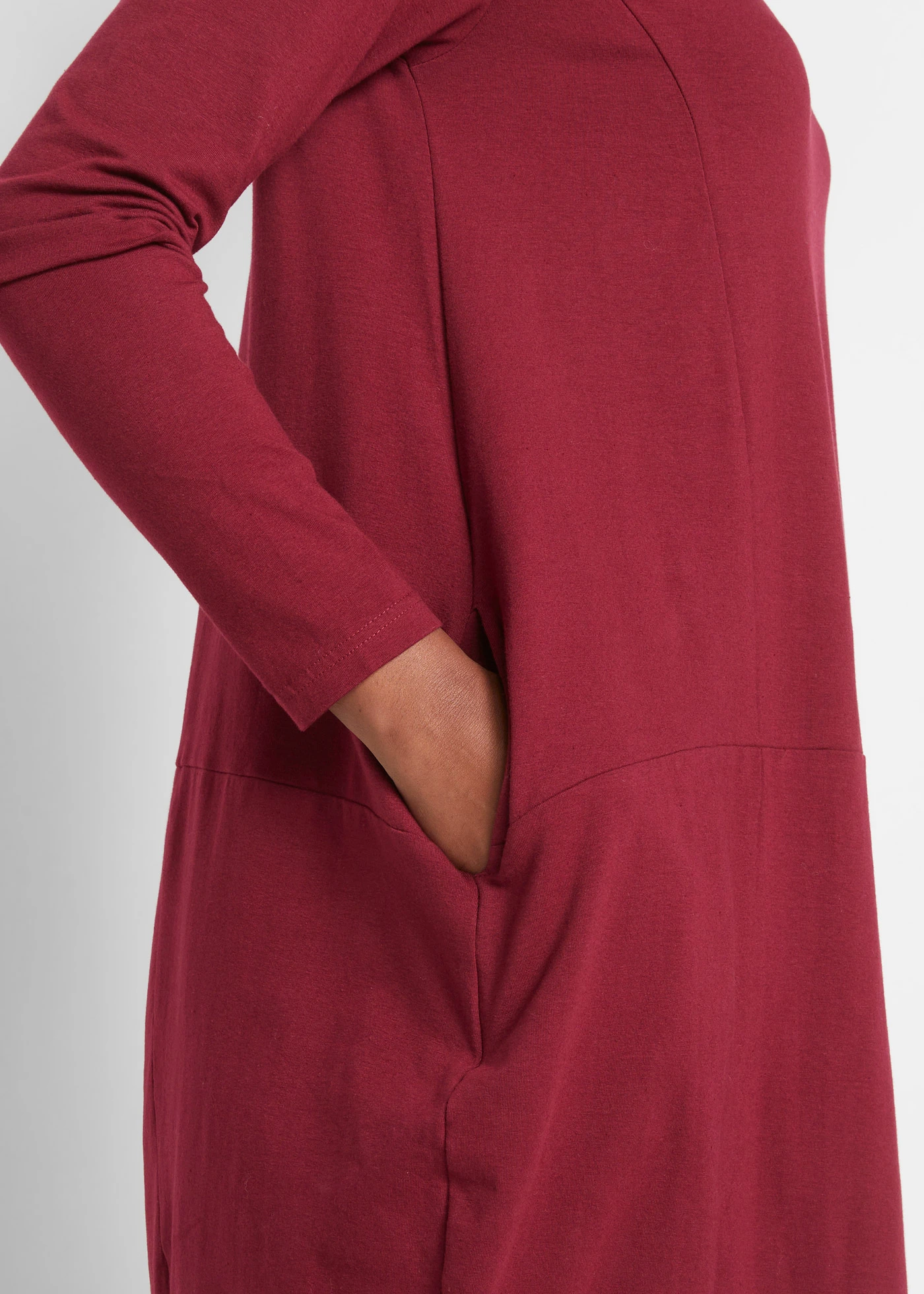 Jersey jurk in O-vorm • rododendronrood • bonprix online shop