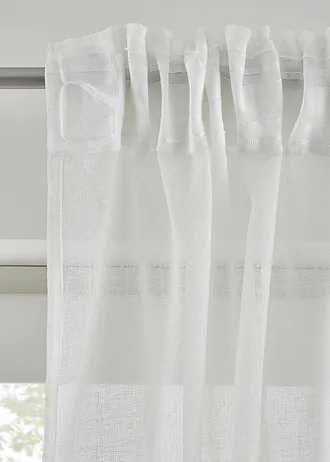 Rideau à imprimé végétal (1 pce) • vert-blanc • Boutique bonprix