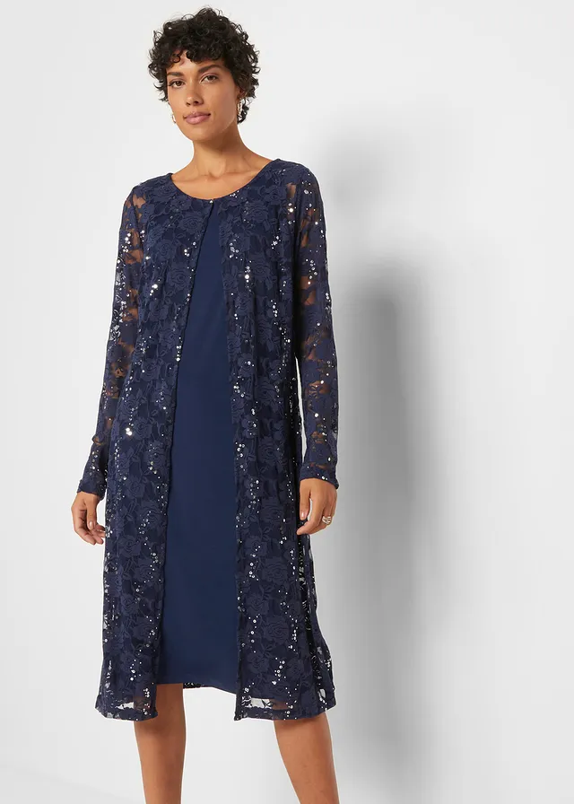 Robe à dentelle (ens. 2 pces), Couleur: bleu foncé