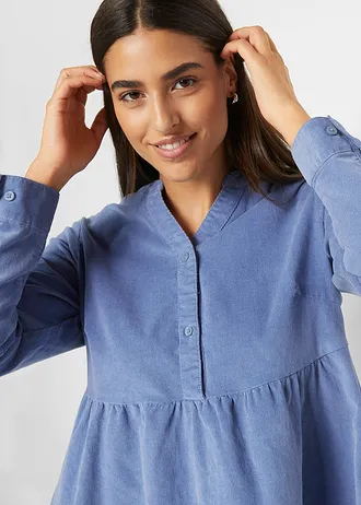 Šaty z bavlněného manšestru • matně modrá • bonprix obchod