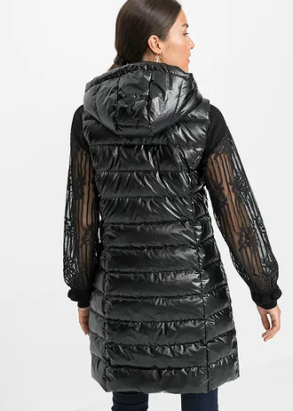 Gilet matelassé sans manches, effet brillant • noir • Boutique bonprix