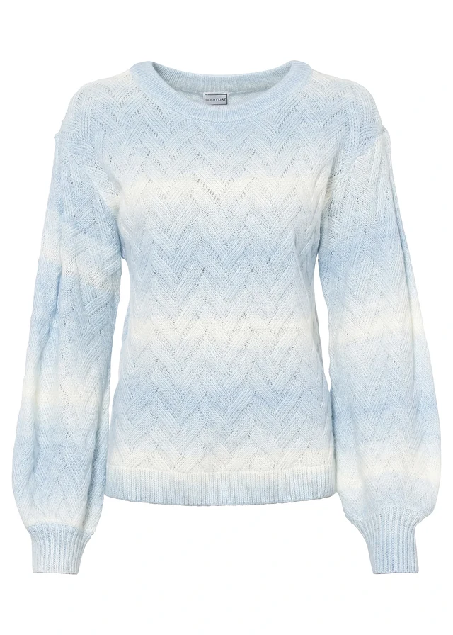 Boxy trui, Kleur: ijsblauw-wolwit