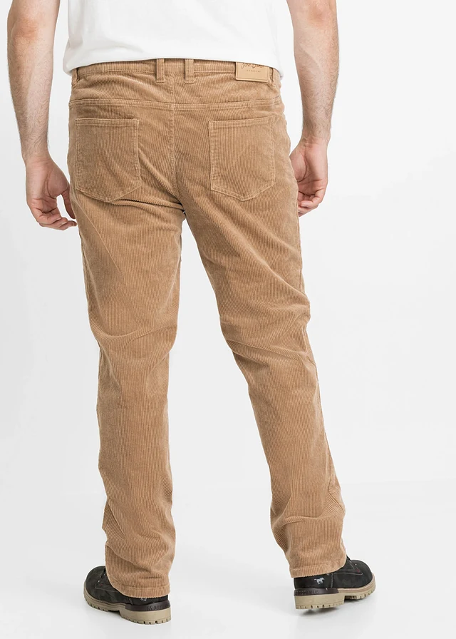 Pantalon velours côtelé extensible Regular Fit, confortable, Couleur: camel
