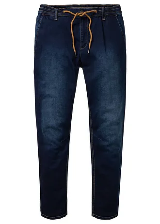 Joggingové džíny s pružným pasem, Regular Fit, Tapered • tmavě modrý denim • bonprix obchod