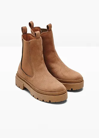 Chelsea boots met geprofileerde loopzool • bruin • bonprix online shop
