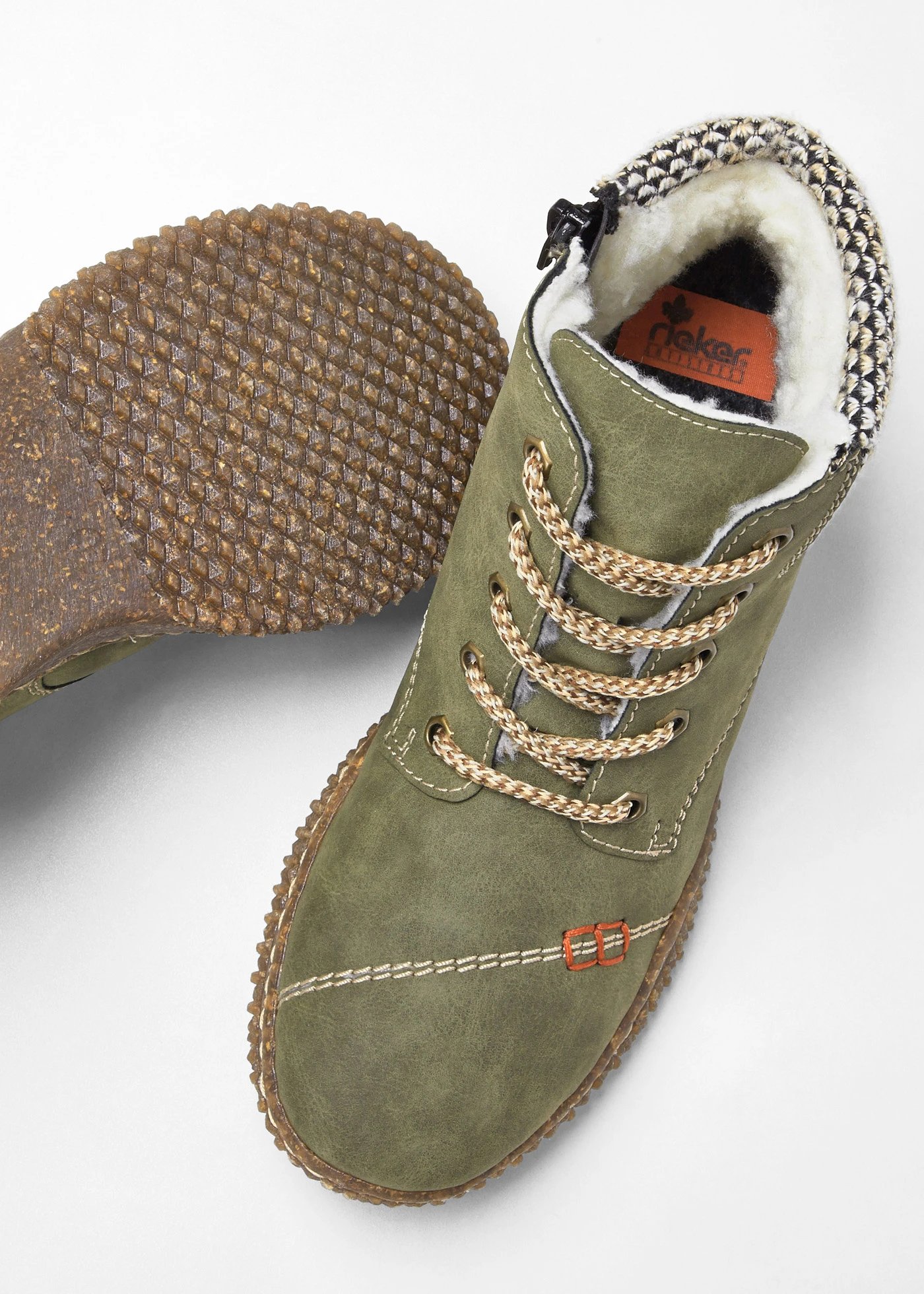 Kotníkové tenisky značky Rieker • khaki • bonprix obchod