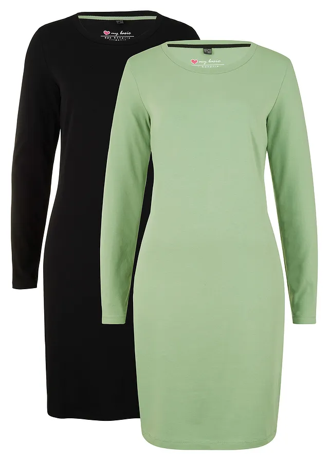 Rochie din jerse care urmărește linia corpului (set/2 buc.)