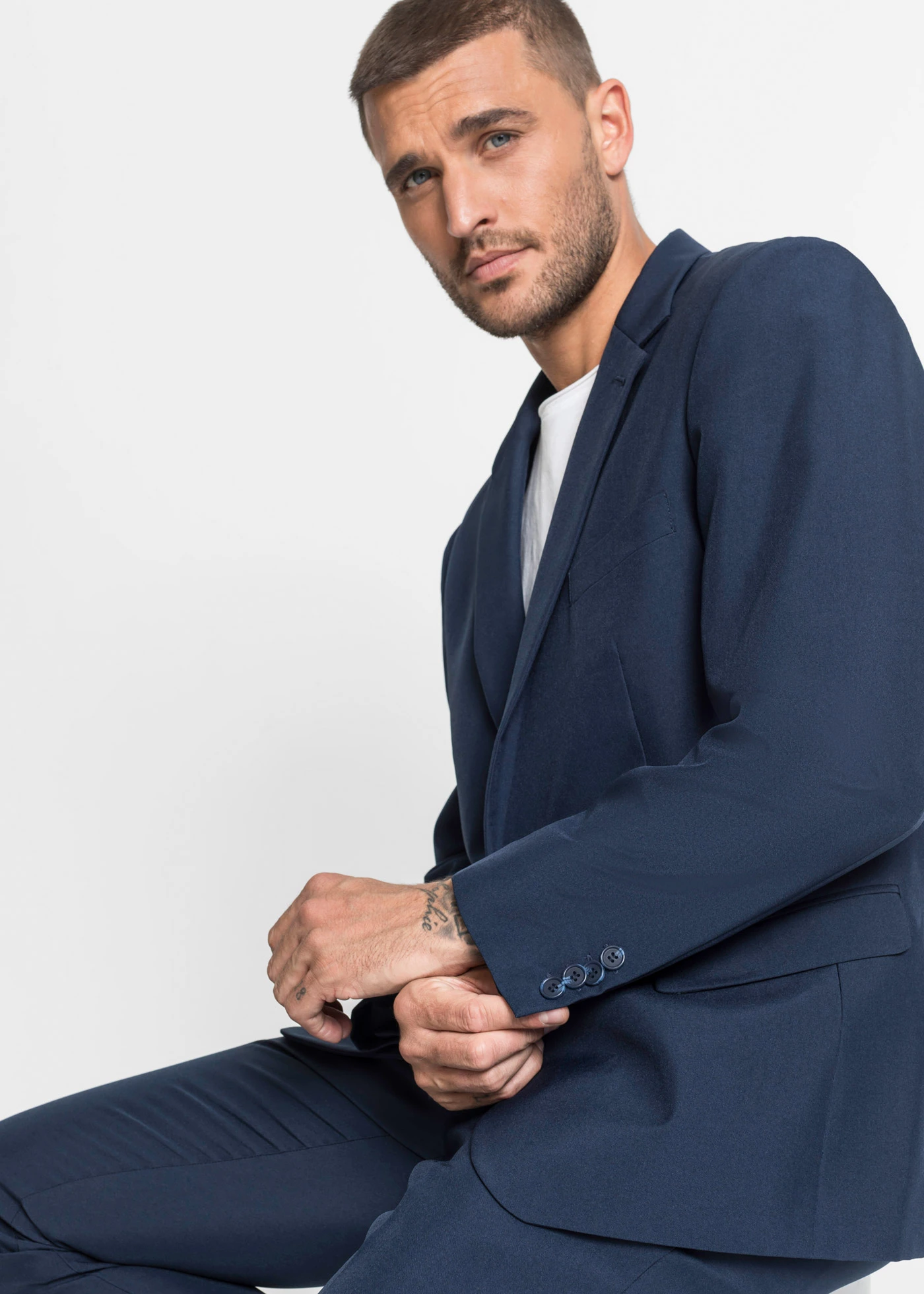 Oblek (2dílný): sako a kalhoty, Slim Fit • tmavě modrá • bonprix obchod