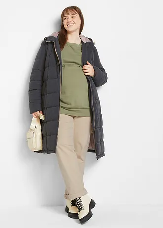 Doudoune 3en1 de grossesse et de portage, Couleur: noir-taupe