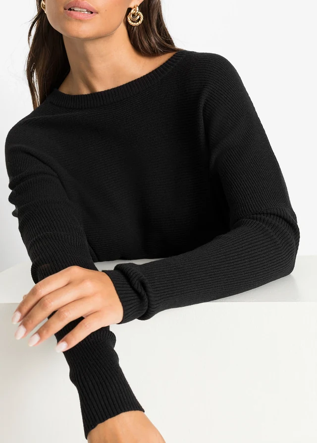 Pull long en viscose mélangée • noir • product-page.page-title-suffix